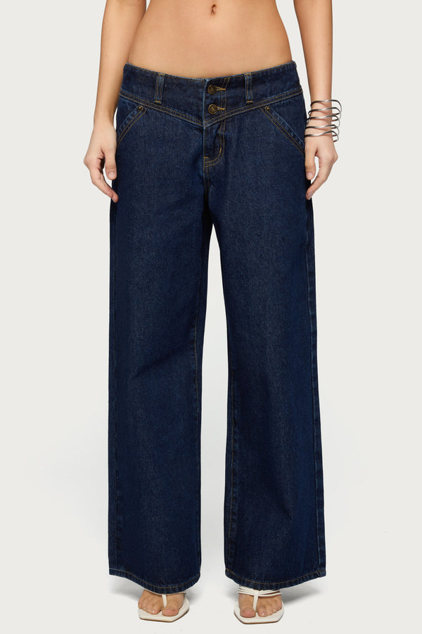 Petite Meredith Low Rise Wide Leg Jeans view 2