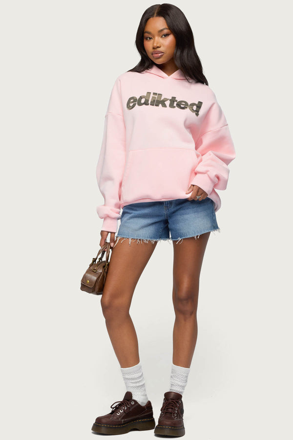 Camo Cutie Edikted Oversized Hoodie view 2