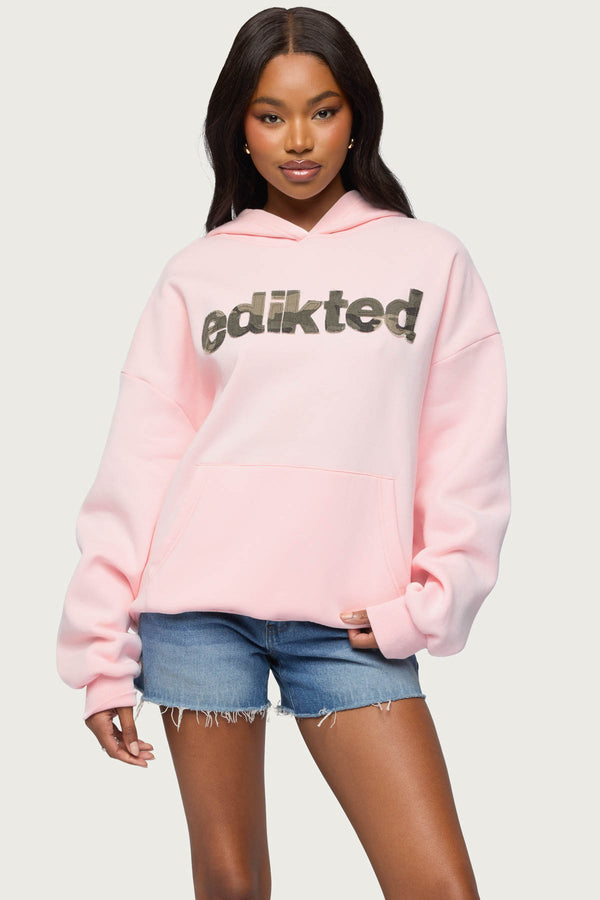 Camo Cutie Edikted Oversized Hoodie view 1