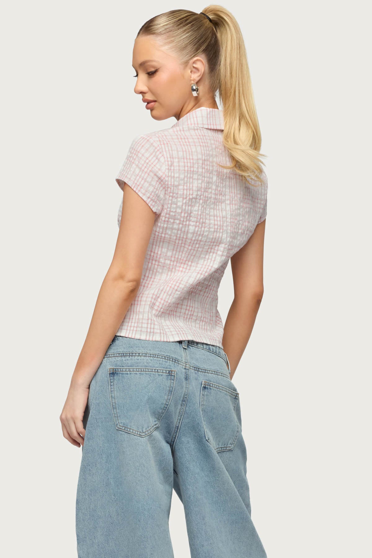 Naiah Plaid Tailored Button Up Shirt