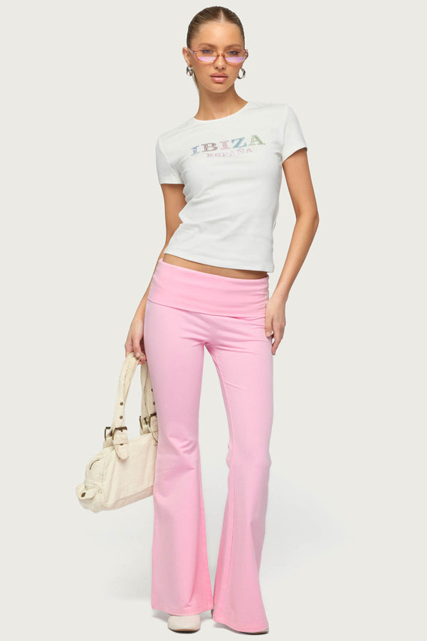 Petite Naomi Foldover Flared Leggings view 1