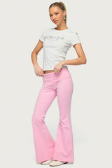 Petite Naomi Foldover Flared Leggings