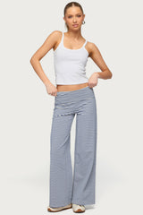 Petite Lilah Striped Fold Over Pants