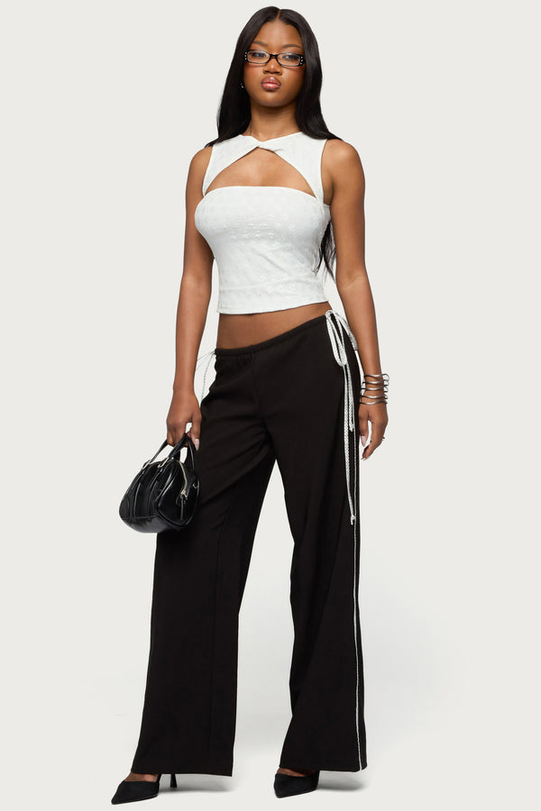 Mikah Dotted Ribbon Wide Leg Pants view 1
