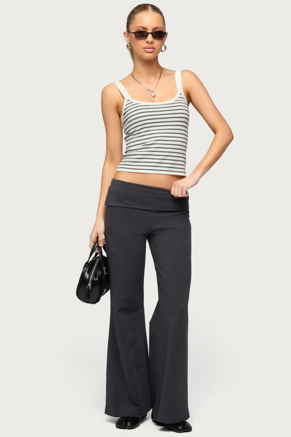 Petite Wide Leg Foldover Pants view 1
