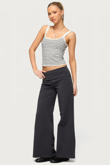 Petite Wide Leg Foldover Pants