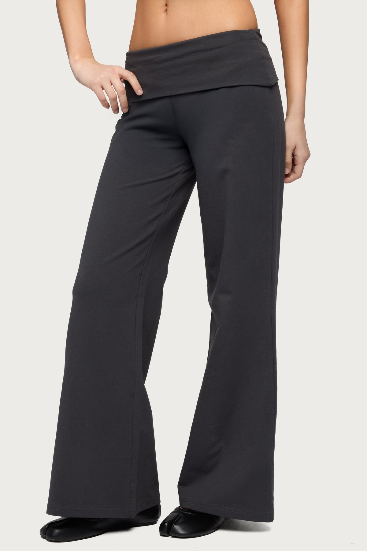 Petite Wide Leg Foldover Pants