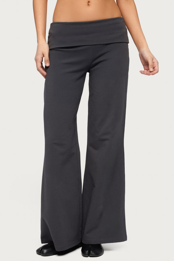 Petite Wide Leg Foldover Pants view 2