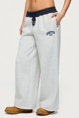 Petite Edikted Contrast Embroidered Sweatpants
