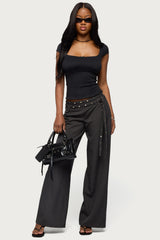 Cruz Double Belt Baggy Tailored Pants
