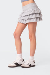 Martina Ruffle Terry Mini Skirt