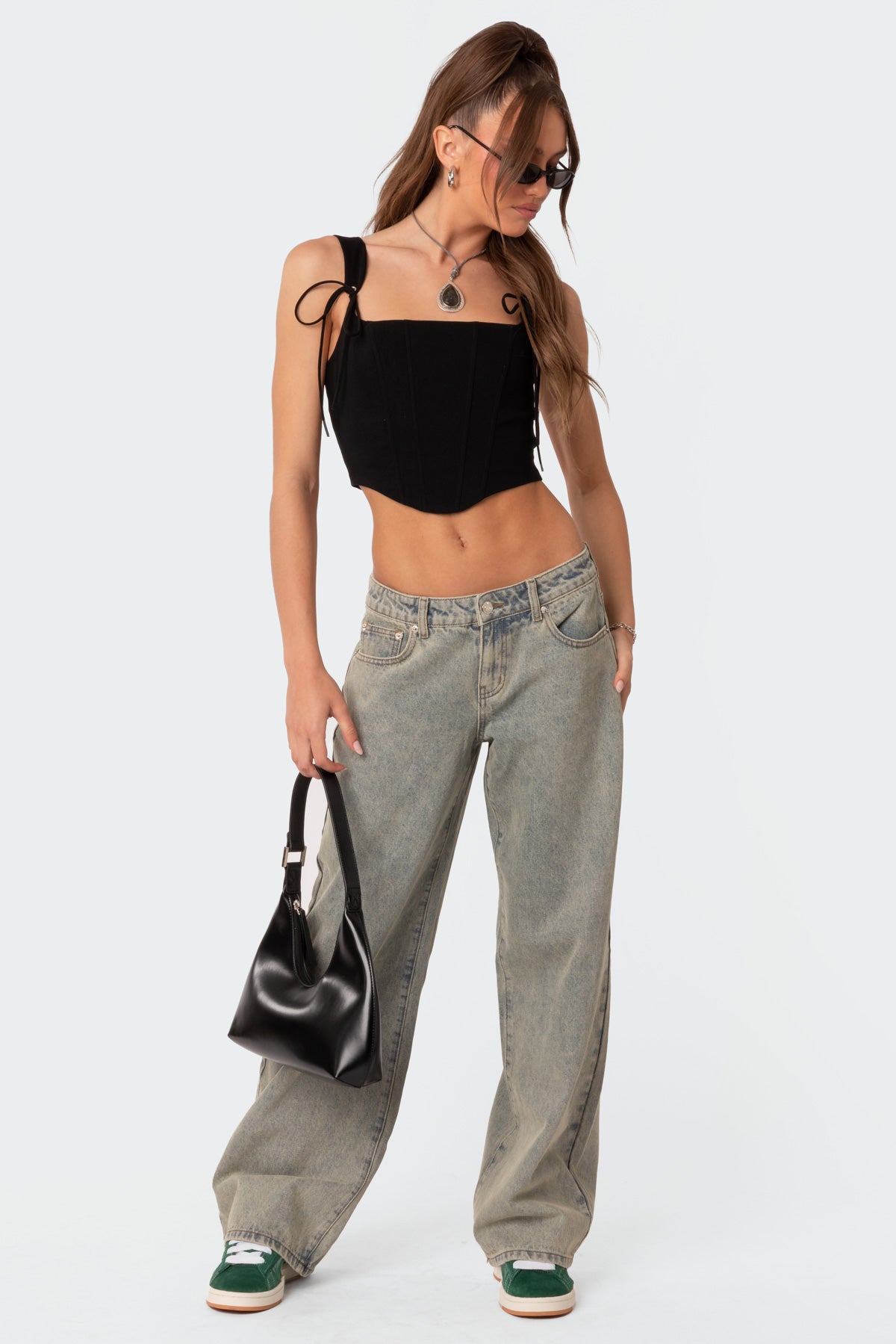 Magda Acid Wash Low Rise Baggy Jeans
