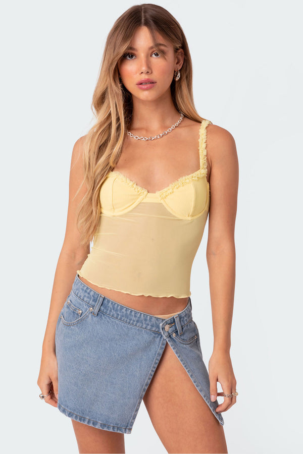 Mercy Sheer Mesh Bra Top view 1