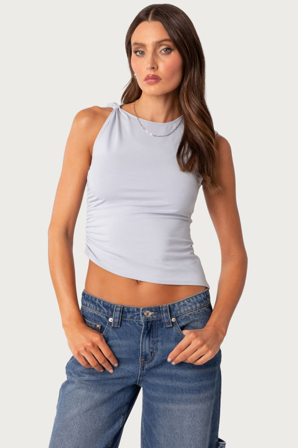 Tanya Asymmetric Gathered Top view 1