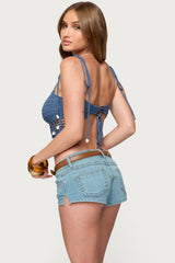 Shelley Asymmetric Crochet Top