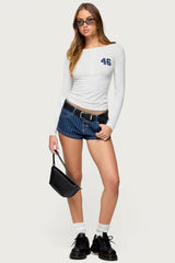46 Ribbed Henley Top