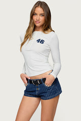 46 Ribbed Henley Top