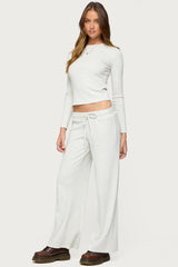 Cicilia Straight Leg Ribbed Pants