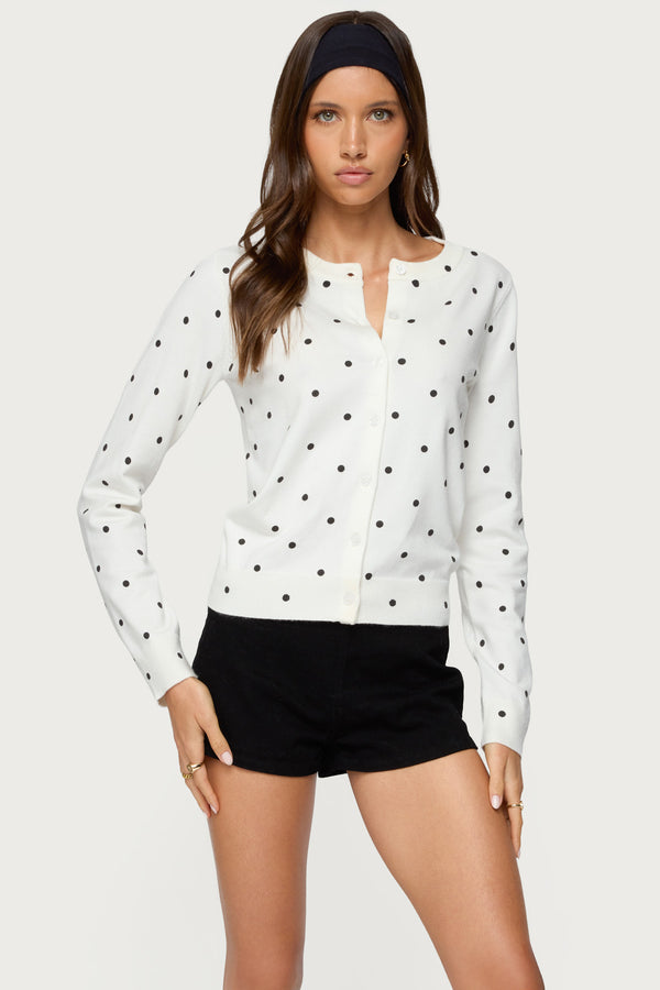 Shea Polka Dot Knitted Cardigan view 1