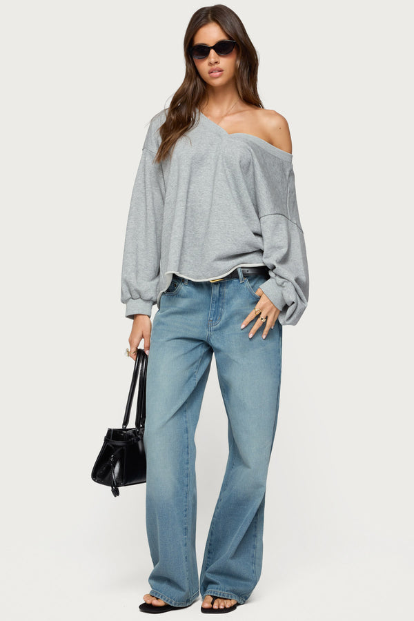 Winfred Oversized V Neck Sweatshirt view 2