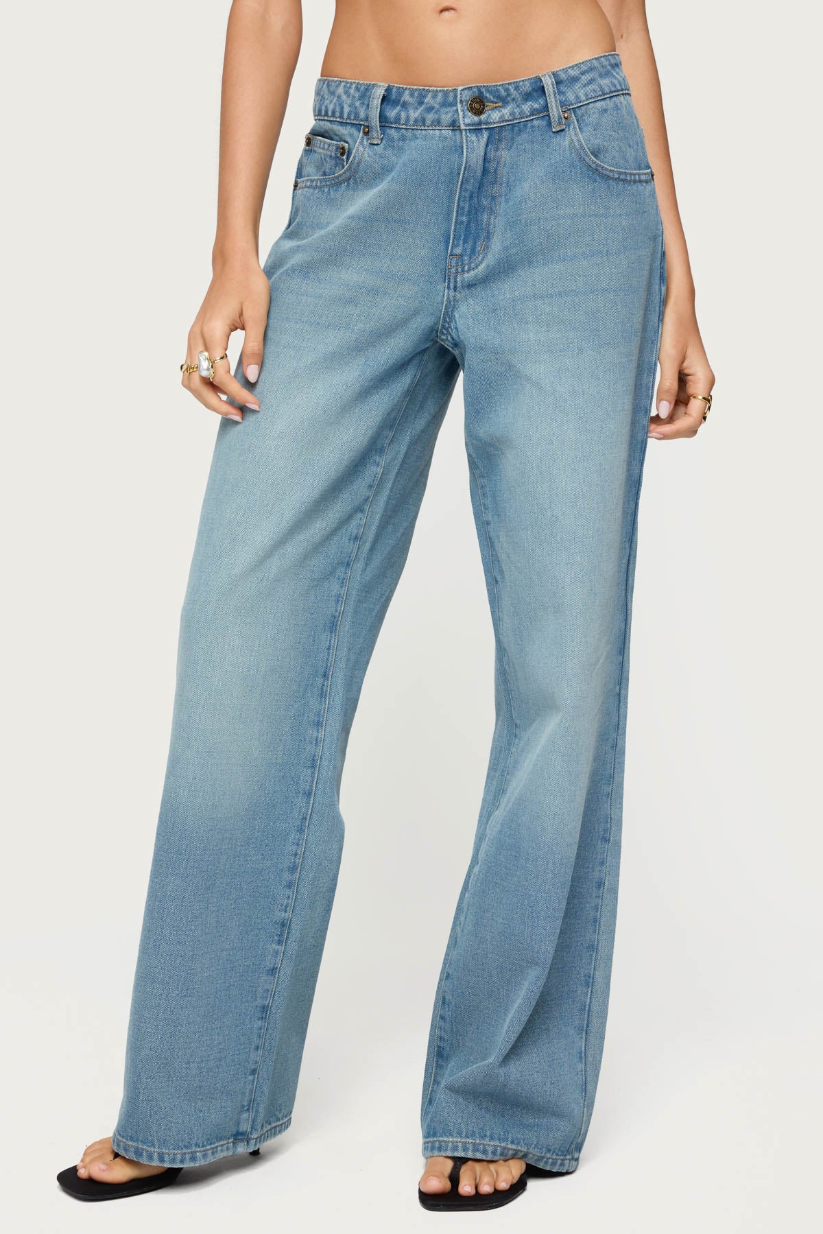 Raelynn Washed Low Rise Baggy Jeans