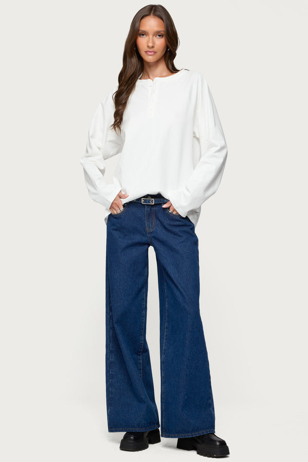 Cyrus Henley Oversized Top view 2