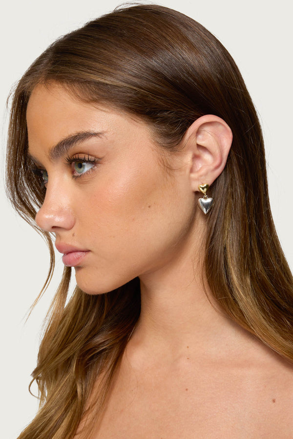 Heart Charm Earrings view 2