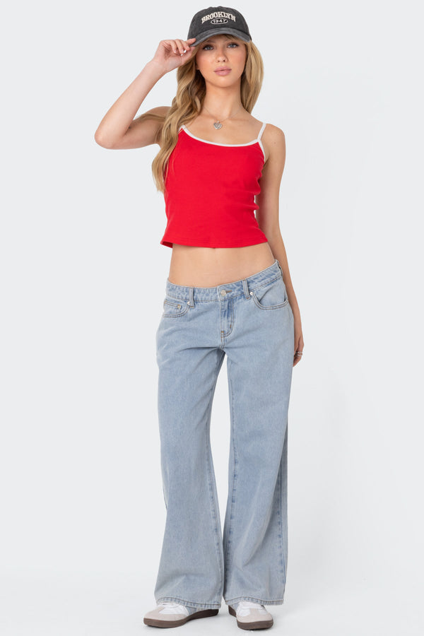 Franky Ribbed Contrast Tank Top view 2