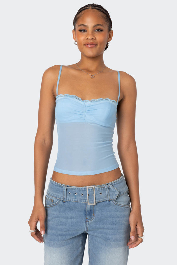 Elina Sheer Mesh Bra Top view 1
