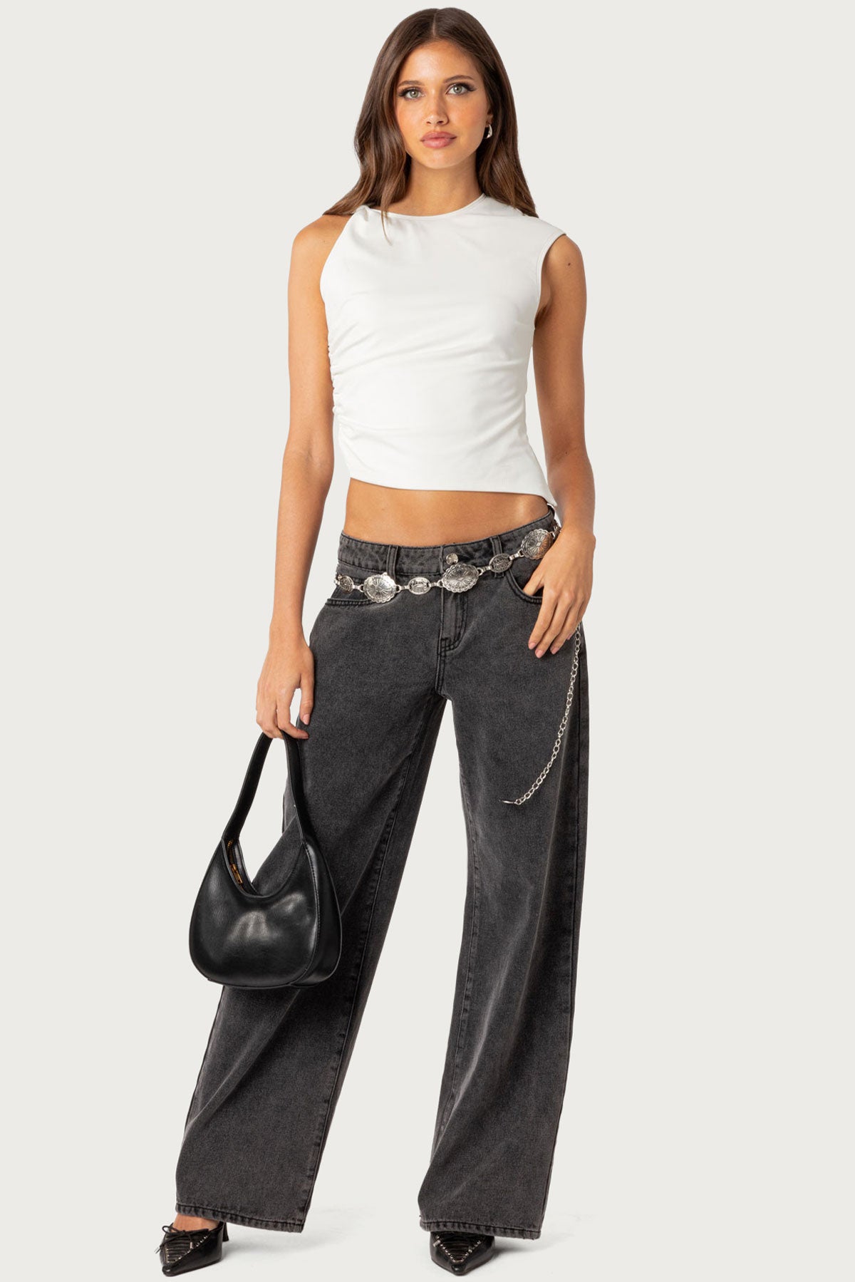 Raelynn Washed Low Rise Baggy Jeans