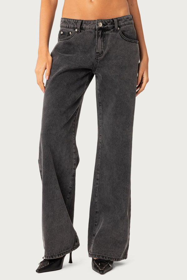 Raelynn Washed Low Rise Baggy Jeans view 2