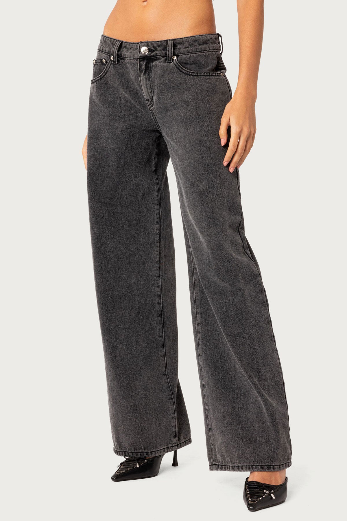 Raelynn Washed Low Rise Baggy Jeans