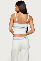 Miya Stripey Ribbed Knit Tank Top