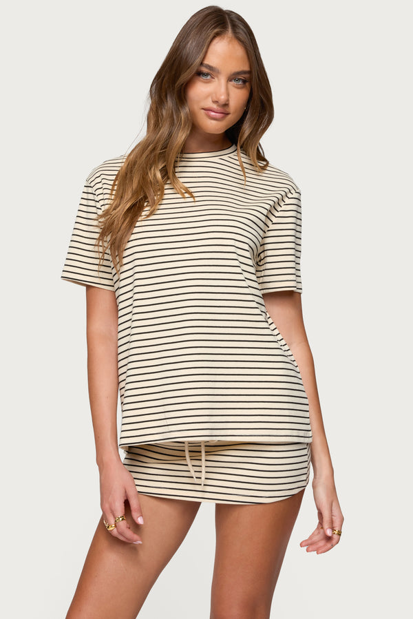 Brena Striped Oversized T Shirt view 1