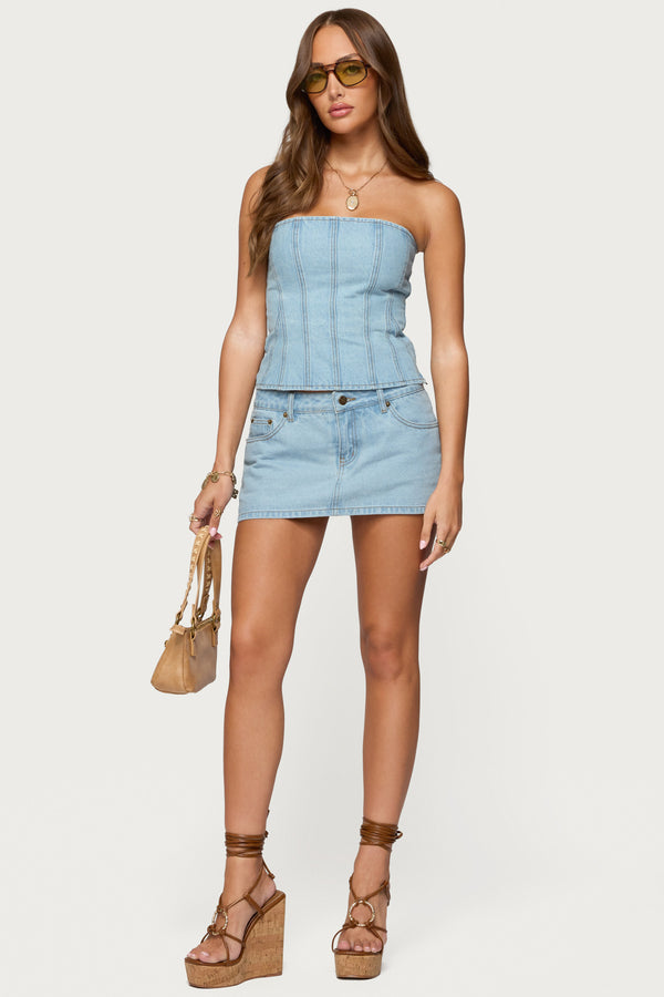 Camelia Denim Mini Skort view 1