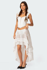 Button Front Lacey Corset