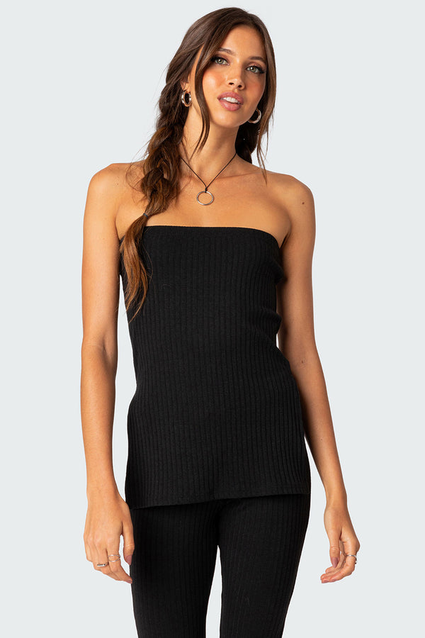 Dekota Slit Ribbed Top view 1