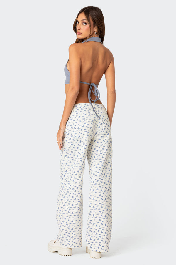 Open Back Collared Crop Top view 2