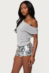 Holly Glitter Off Shoulder Top