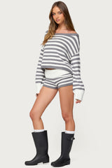 Saphi Striped Oversized Knit Sweater