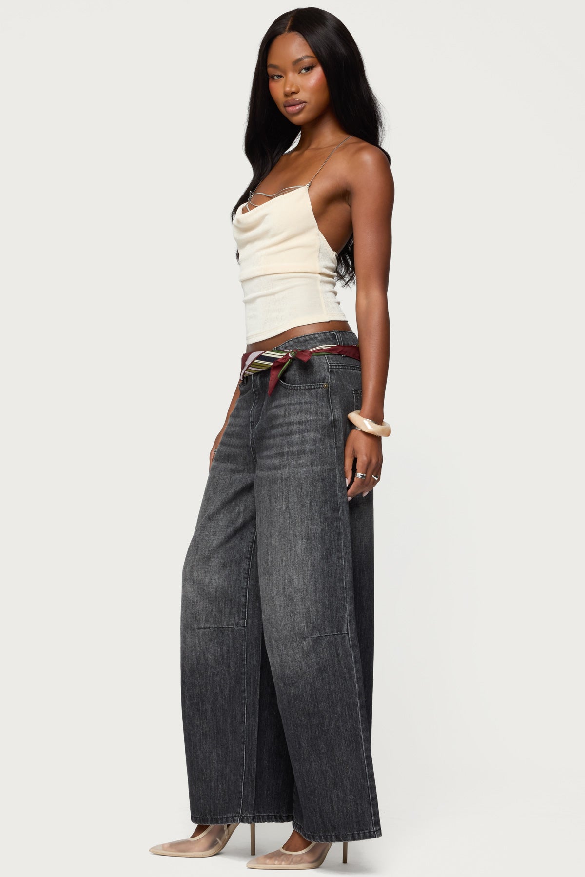Khloey Chain Cowl Neck Top