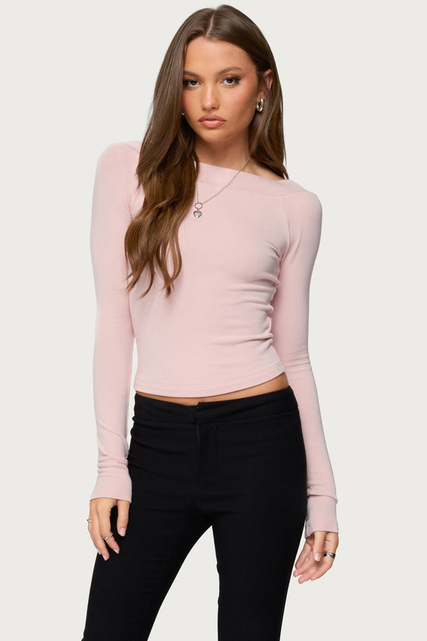 Embry Boat Neck Raglan Top view 1