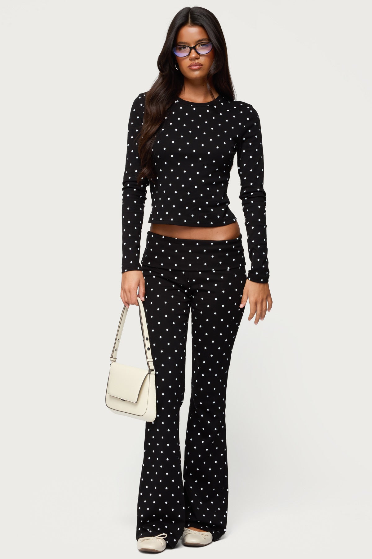 Daliya Polka Dot Long Sleeve Top