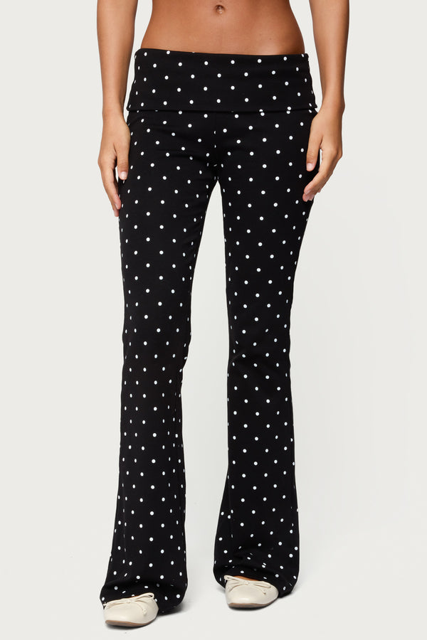 Daliya Polka Dot Fold Over Pants view 2