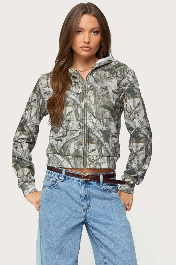 Tayler Camo Zip Up Hoodie view 1