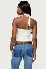 Cardigan & Halter Two Piece Knit Top