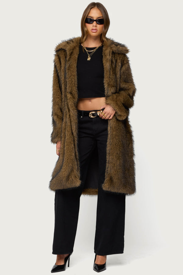 Saphira Oversized Faux Fur Maxi Coat view 2