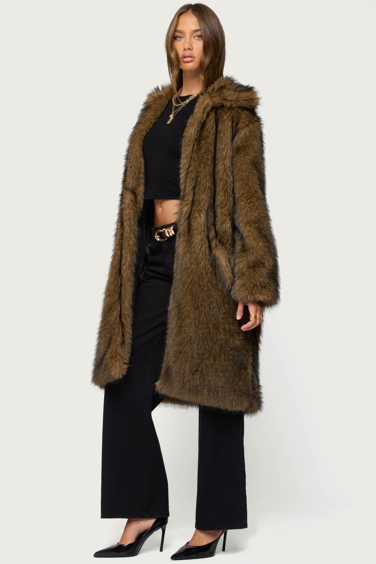 Saphira Oversized Faux Fur Maxi Coat