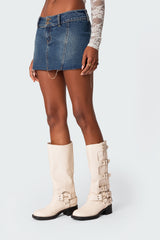 Donnie Washed Denim Mini Skirt