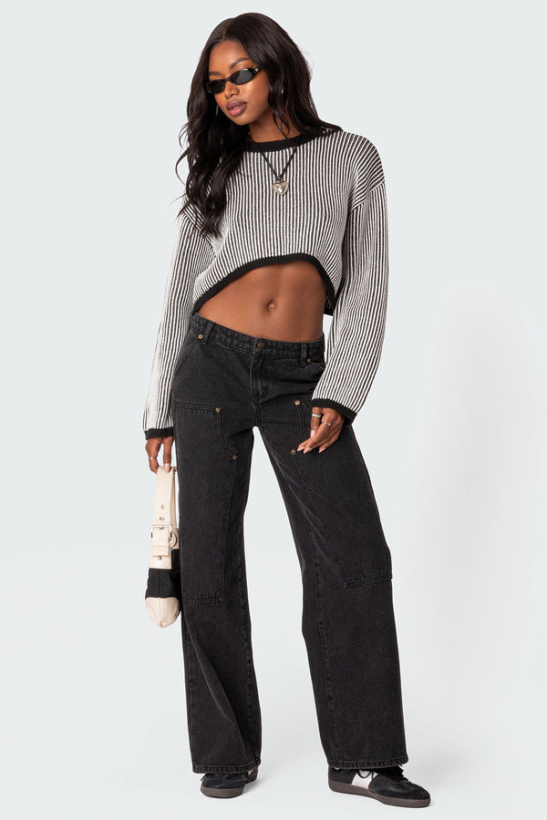 Gwenyth Textured Cropped Sweater view 2
